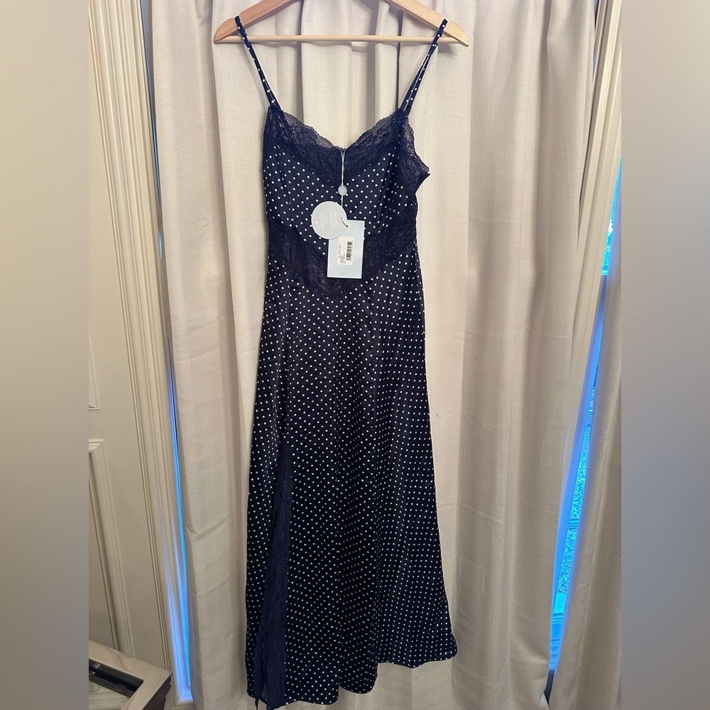 Hill House Ida Dress - Navy Polka Dot - Picture 3 of 6